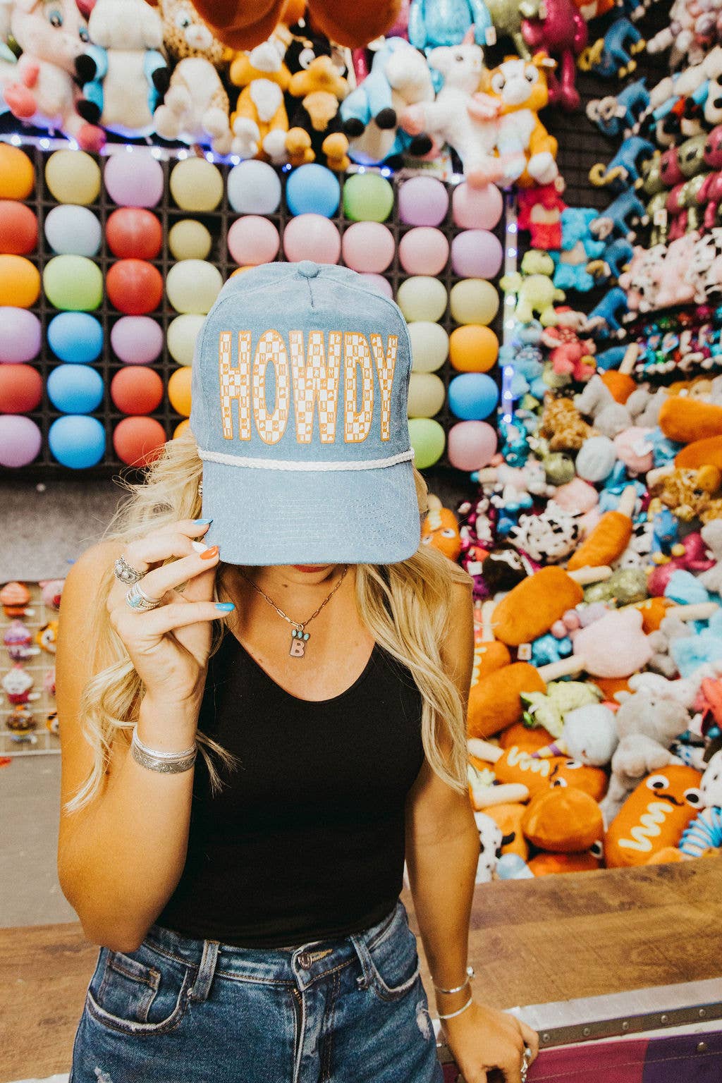 Checkered Howdy Trucker Hat