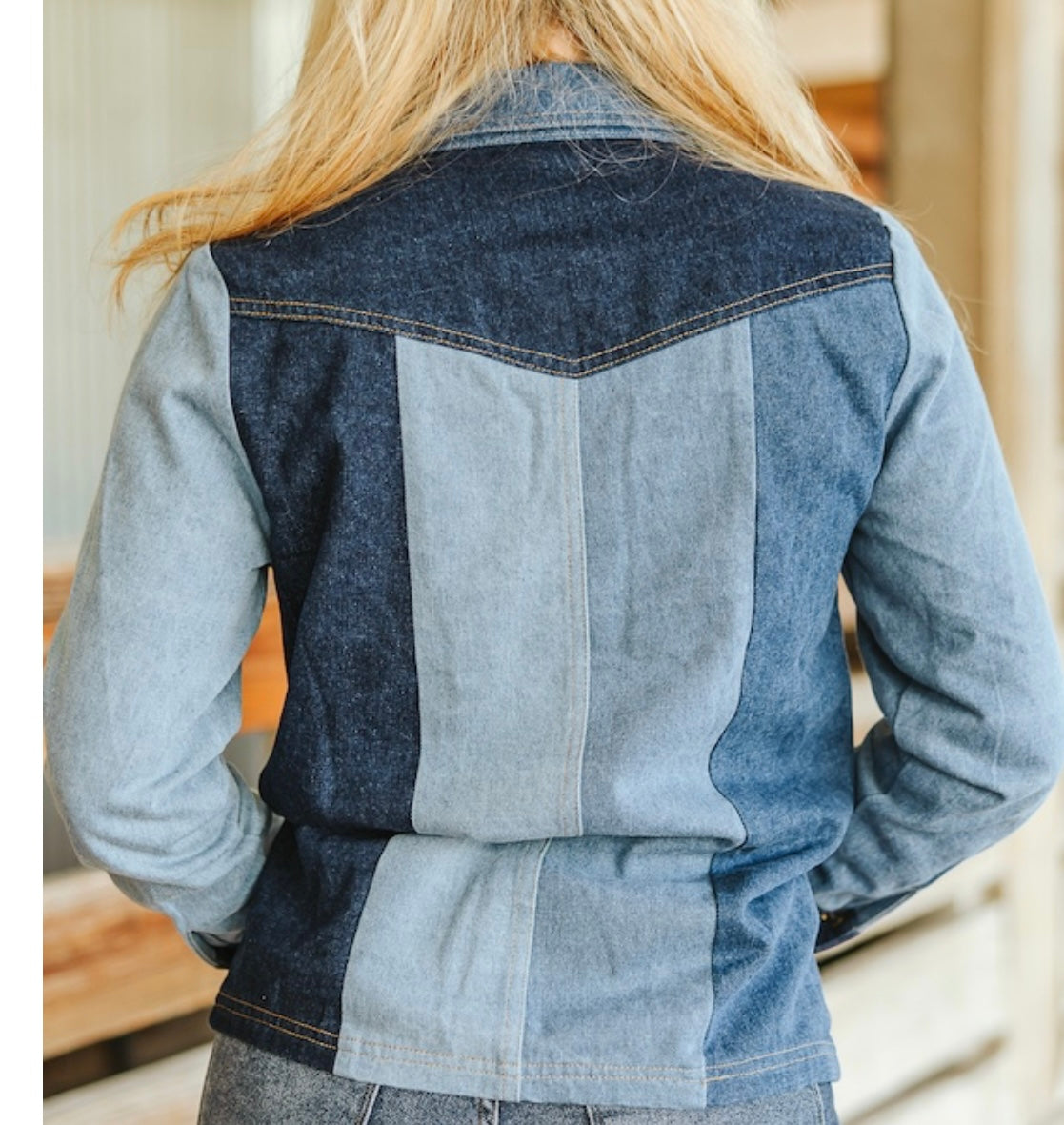 Patch Work Denim Pearl Snap