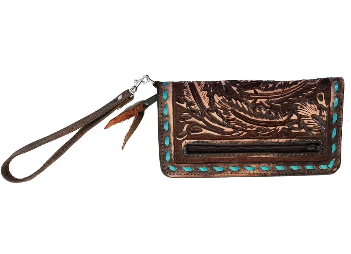 Brown Vintage Zipper Wallet