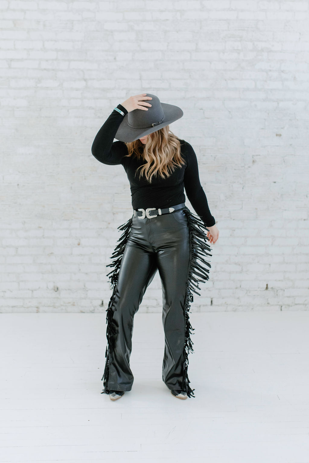 Fringe Faux Leather Pants