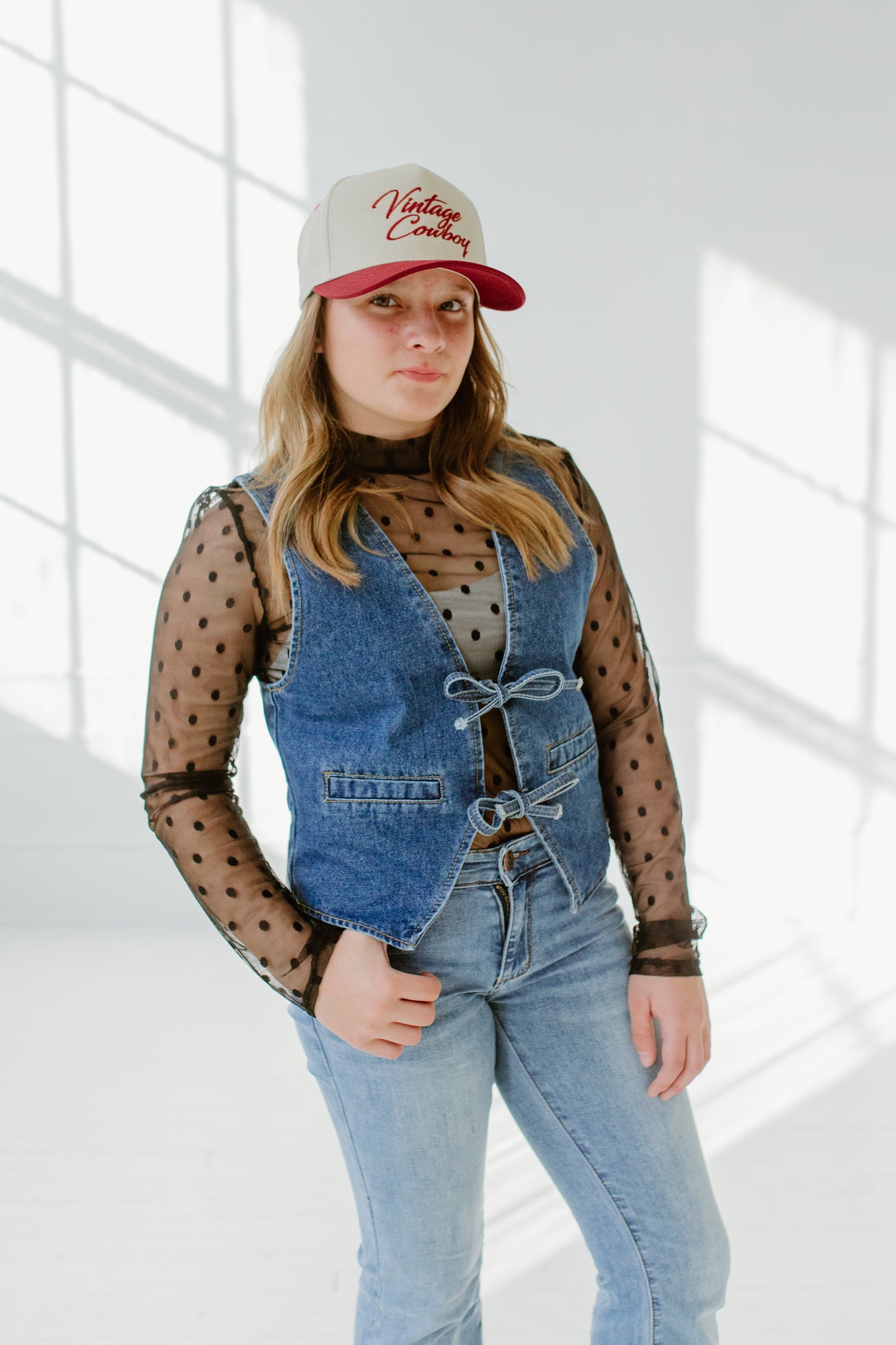 Denim Tie Vest
