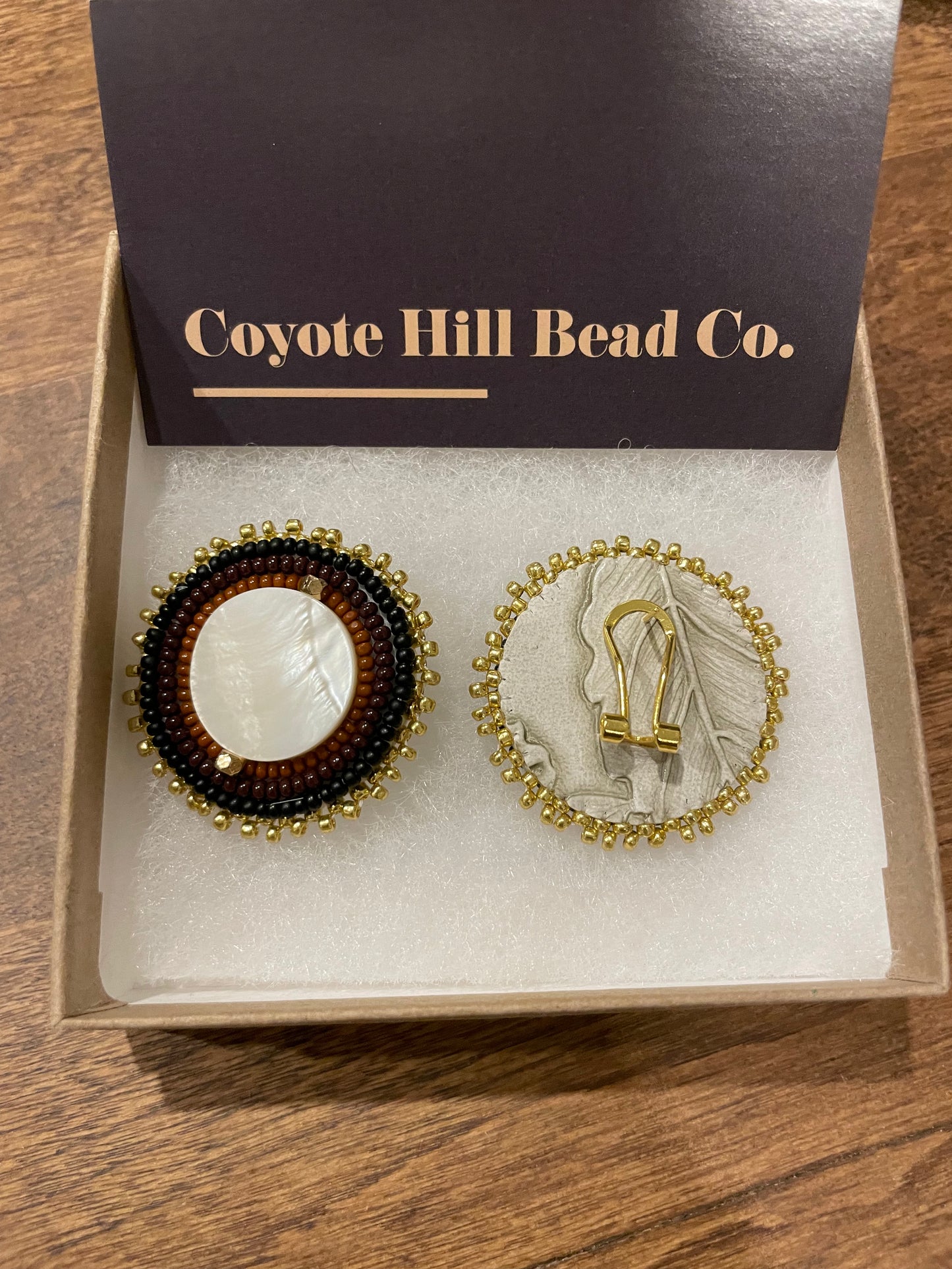 Round Pearl Shell Beaded Earrings