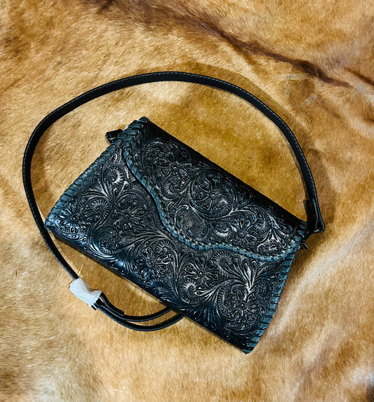Leather Tooled Clutch