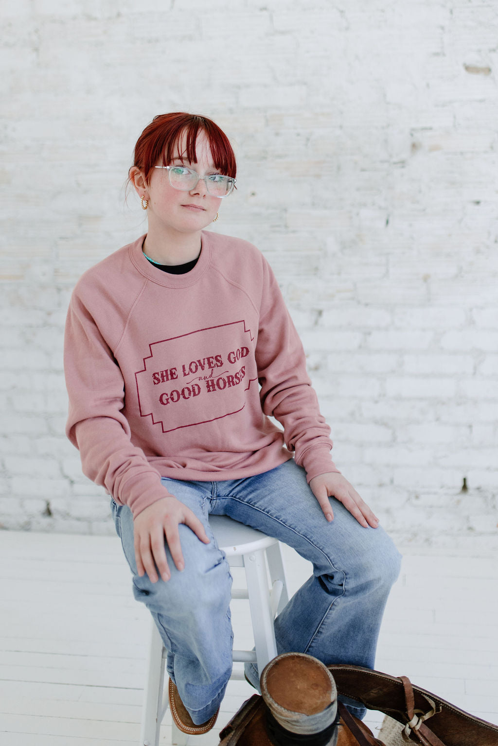 God and Good Horses Crewneck