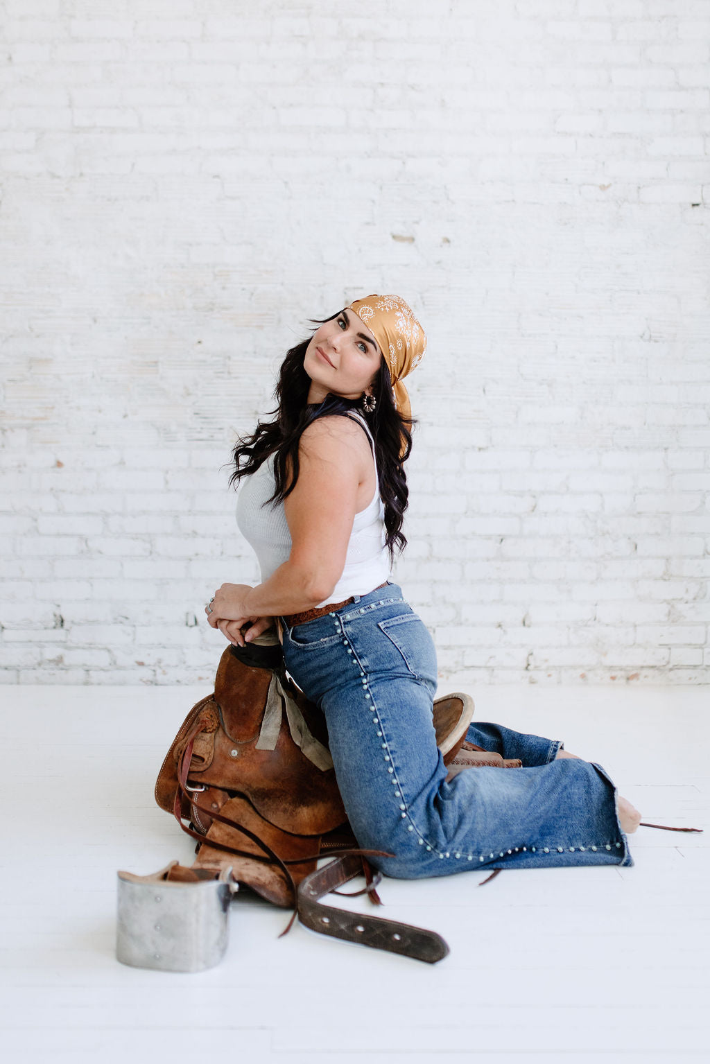 Turqoise Studded Jeans