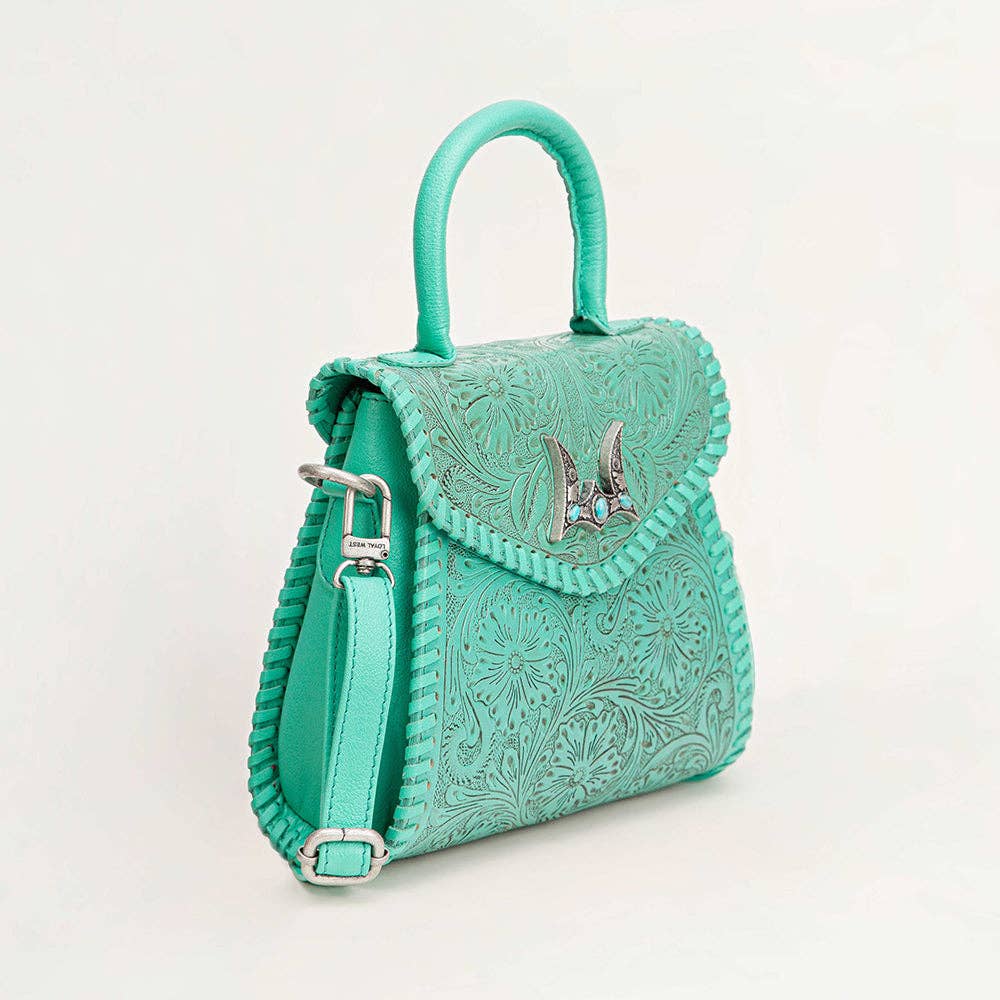 Loyal West Leon Mini Handle Purse - Turquoise